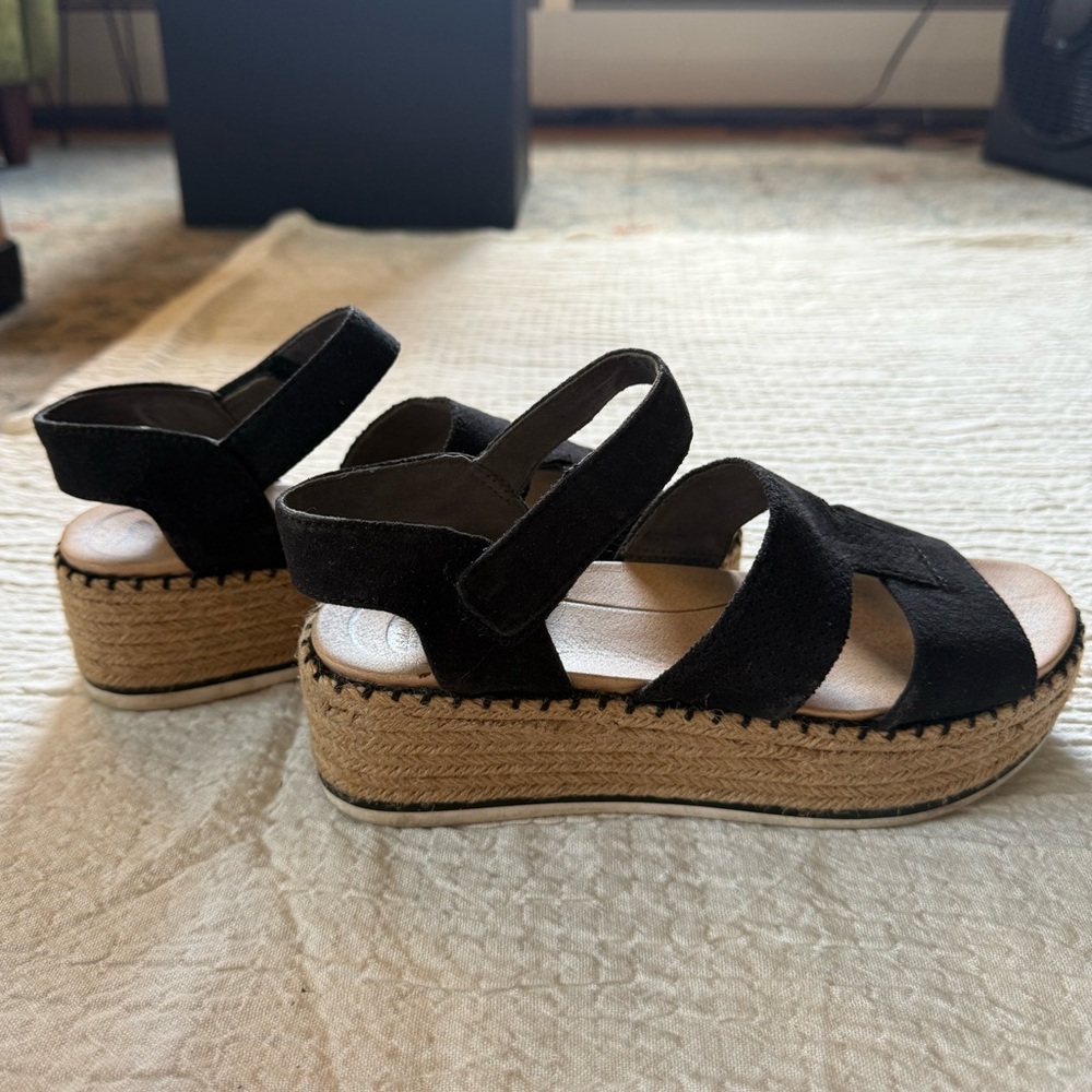 Dr. Scholl's Black Espadrille Wedges